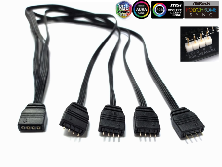 Splitter Cable 4-Pin 12V RGB Led Sync 1 to 4 Way Split on Sale