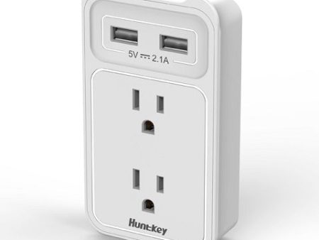 Huntkey SMD407 Wall Power Mount 2 usb, 2 outlet Online now