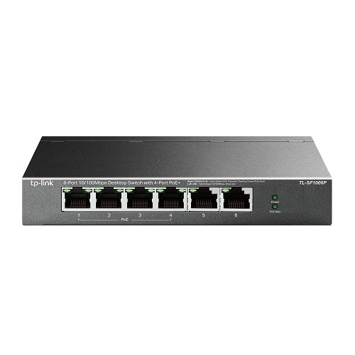 TPLink TL-SF1006P 6-Port Desktop Switch w  4-Port PoE+ Supply