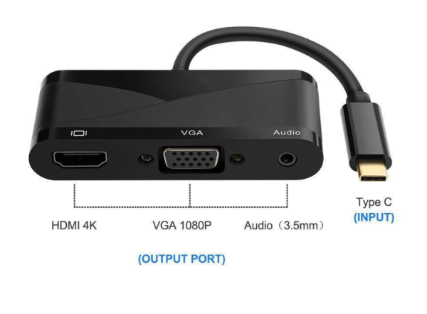 USB C To HDMI VGA Audio Adapter Online Hot Sale