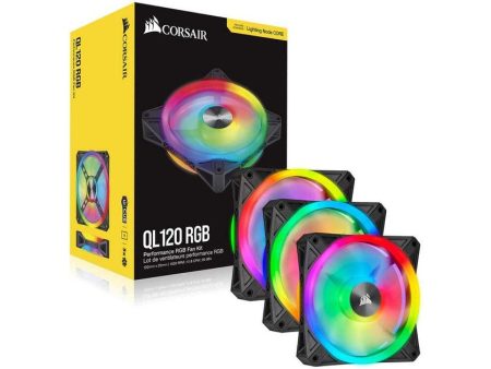 Corsair iCUE QL120 RGB 120mm PWM Triple Fan with Lighting Node CORE CO-9050098-WW Hot on Sale