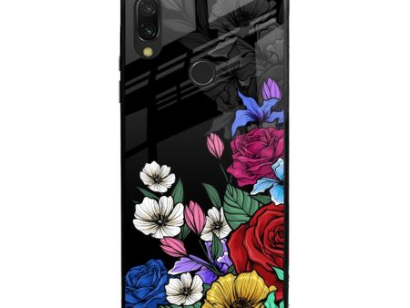 Rose Flower Bunch Art Glass Case for Xiaomi Redmi Note 7S Online Hot Sale