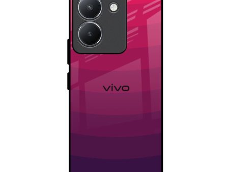 Wavy Pink Pattern Glass Case for Vivo Y36 Online Sale