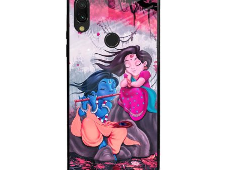 Radha Krishna Art Glass Case for Xiaomi Redmi Note 7S Sale