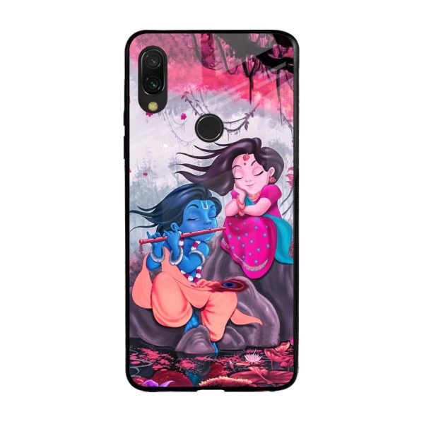 Radha Krishna Art Glass Case for Xiaomi Redmi Note 7S Sale