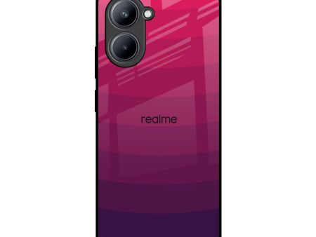 Wavy Pink Pattern Glass Case for Realme C33 Fashion