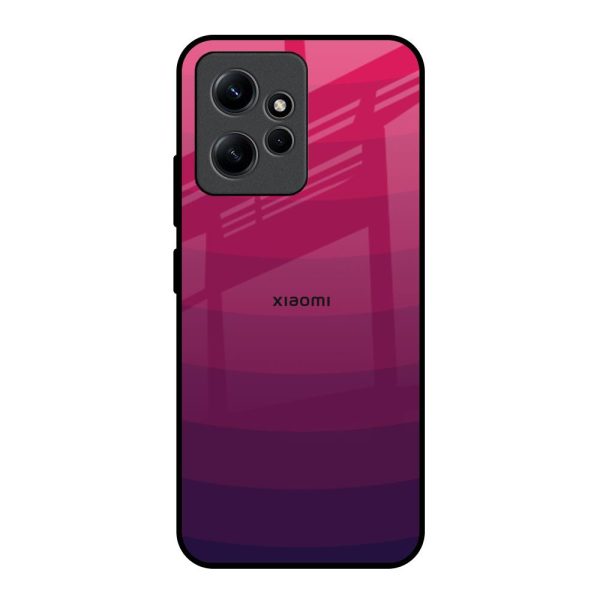 Wavy Pink Pattern Glass Case for Redmi Note 12 Online Sale