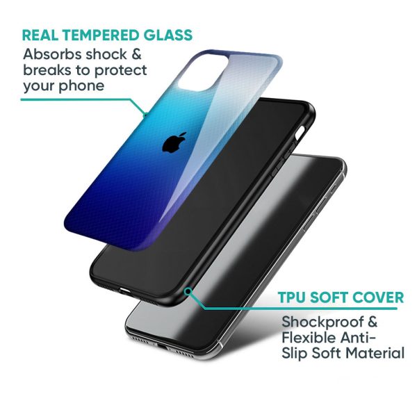 Blue Rhombus Pattern Glass Case for iPhone 15 Pro Max Discount