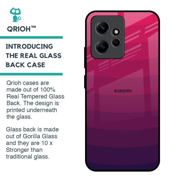 Wavy Pink Pattern Glass Case for Redmi Note 12 Online Sale