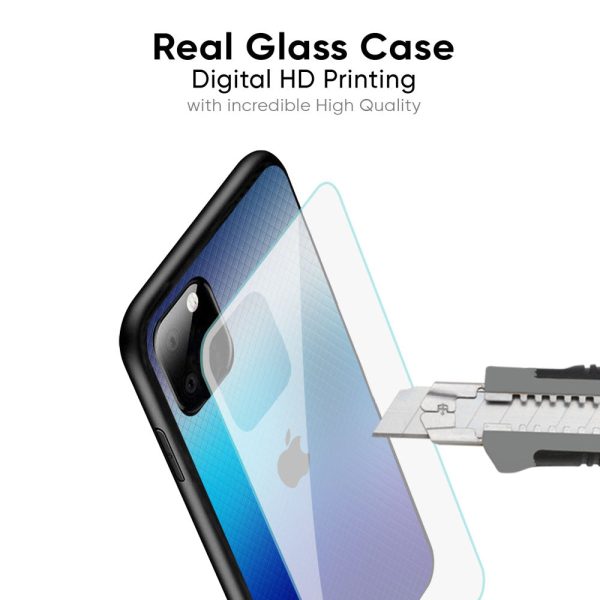 Blue Rhombus Pattern Glass Case for iPhone 15 Pro Max Discount