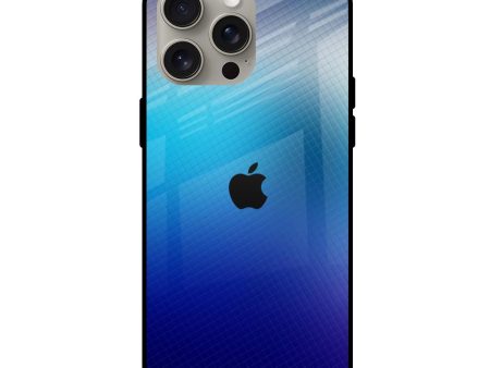 Blue Rhombus Pattern Glass Case for iPhone 15 Pro Max Discount