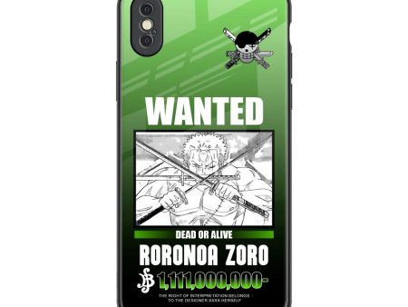 Zoro Wanted Glass Case for iPhone XS Discount