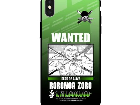 Zoro Wanted Glass Case for iPhone X For Sale