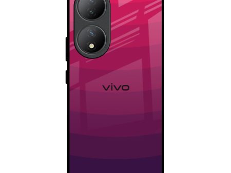 Wavy Pink Pattern Glass Case for Vivo Y100 5G Fashion