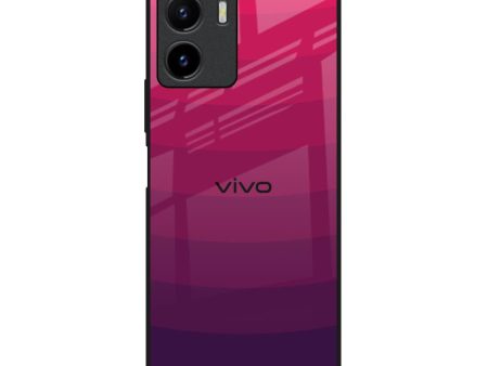 Wavy Pink Pattern Glass Case for Vivo Y15s For Sale