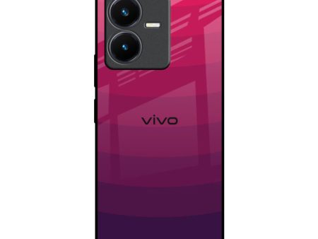 Wavy Pink Pattern Glass Case for Vivo Y22 Sale