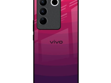 Wavy Pink Pattern Glass Case for Vivo V27 Pro 5G Online Sale