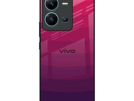 Wavy Pink Pattern Glass Case for Vivo V25 Online now