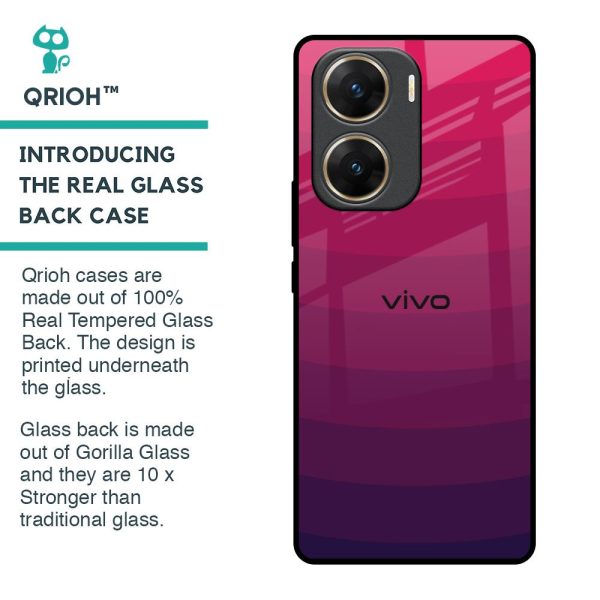 Wavy Pink Pattern Glass Case for Vivo V29e 5G For Discount