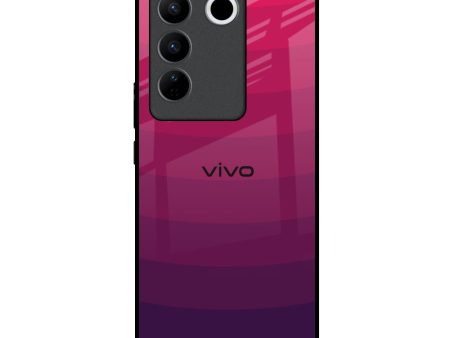 Wavy Pink Pattern Glass Case for Vivo V27 5G Online now