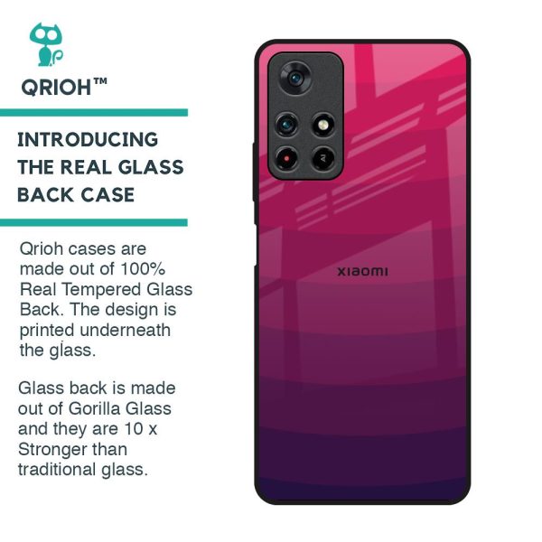 Wavy Pink Pattern Glass Case for Redmi Note 11T 5G Discount