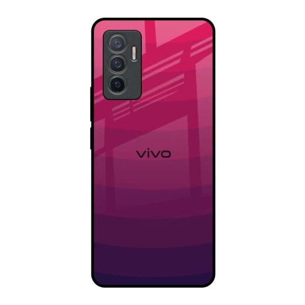 Wavy Pink Pattern Glass Case for Vivo V23e 5G Online Hot Sale