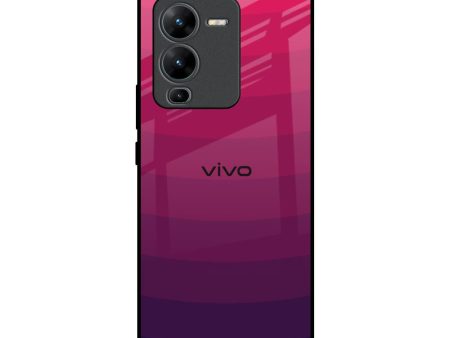 Wavy Pink Pattern Glass Case for Vivo V25 Pro Fashion