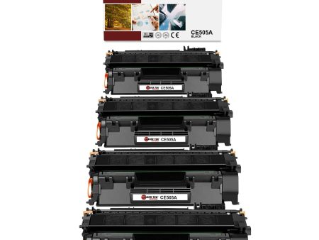 4 Pack HP 05A CE505A Black Compatible Toner Cartridge | Laser Tek Services For Sale