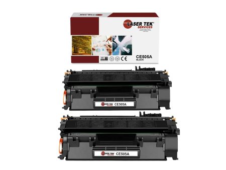 2 Pack HP 05A CE505A Black Compatible Toner Cartridge | Laser Tek Services Cheap