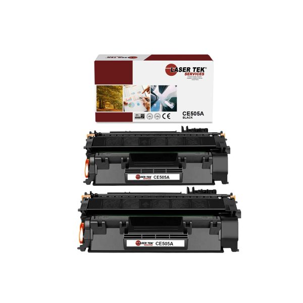 2 Pack HP 05A CE505A Black Compatible Toner Cartridge | Laser Tek Services Cheap