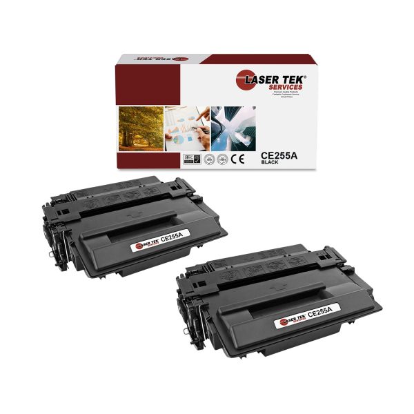 2 Pack HP 255A CE255A Black Compatible Toner Cartridge | Laser Tek Services Sale