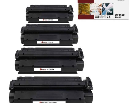 4 Pack HP 15X C7115X Black Compatible High Yield Toner Cartridge | Laser Tek Services Cheap