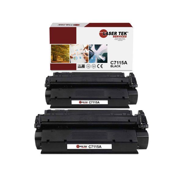 2 Pack HP 15A C7115A Black Compatible Toner Cartridge | Laser Tek Services Cheap