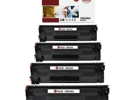 4 Pack HP 36A CB436A Black Compatible Toner Cartridge | Laser Tek Services Discount