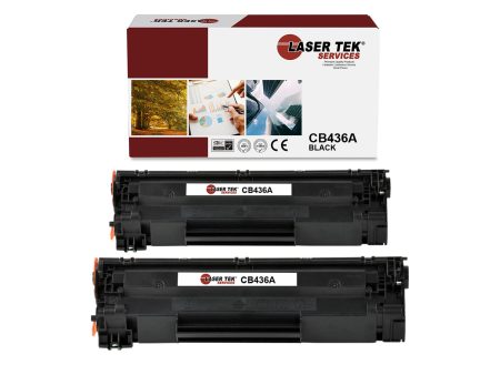 2 Pack HP 36A CB436A Black Compatible Toner Cartridge | Laser Tek Services For Cheap