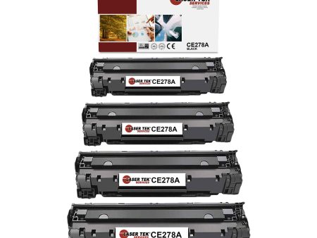 4 Pack HP 78A CE278A Black Compatible Toner Cartridge | Laser Tek Services For Sale