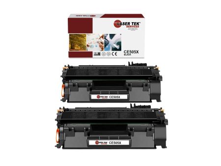 2 Pack HP 05X CE505X Black Compatible High Yield Toner Cartridge | Laser Tek Services For Cheap