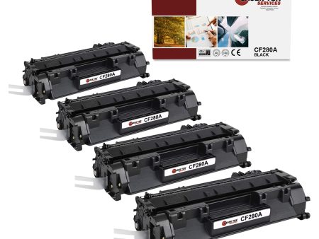 4 Pack HP 80A CF280A Black Compatible Toner Cartridge | Laser Tek Services Hot on Sale